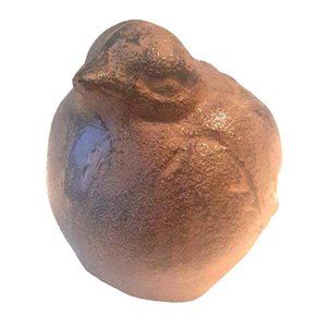 Bird Figurine Iron Metal Paper Weight Statuette Brown Farm House Garden Outdoor